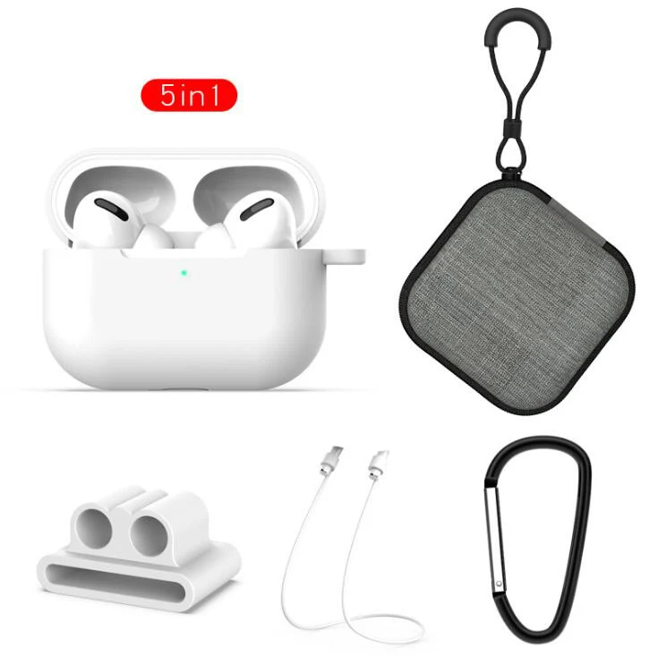  5 в 1 силиконовый чехол с полной защитой для наушников Apple Airpods 2 3