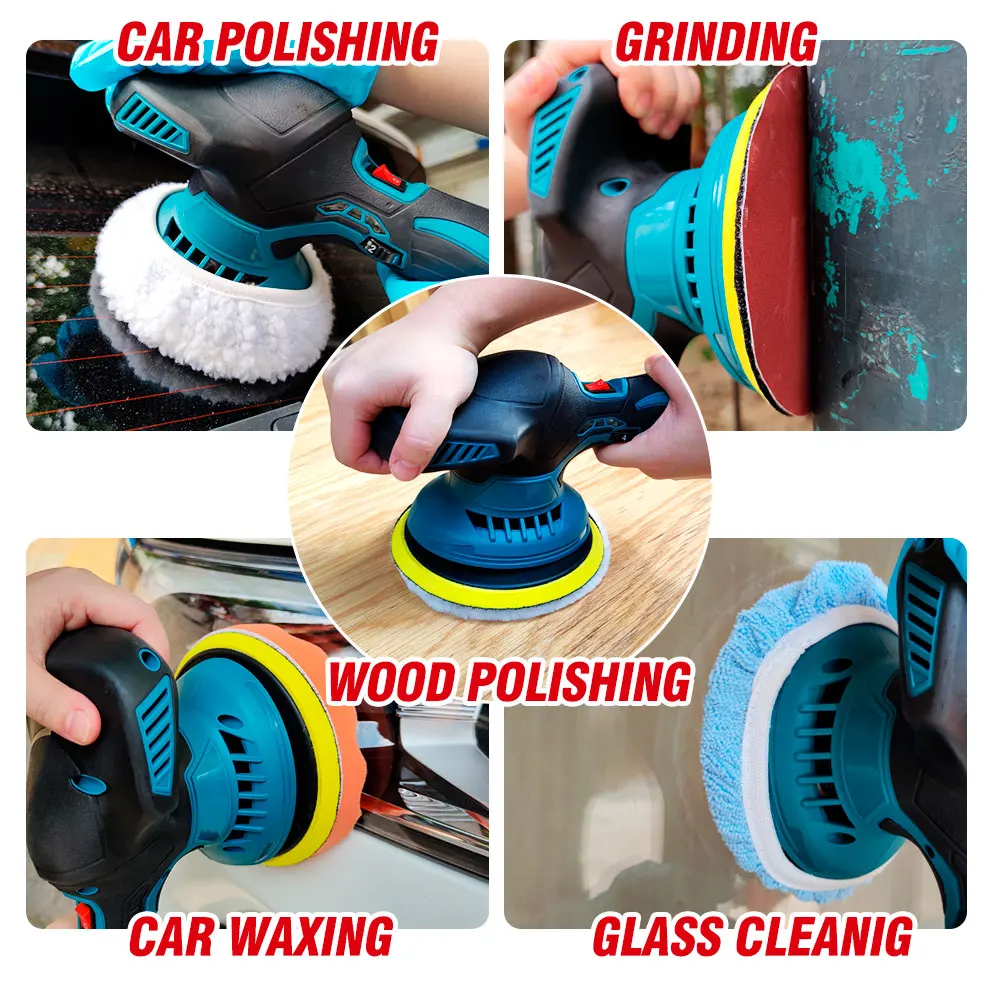 Cordless Mini Polisher 6Gears Car Polishing Machine 12V Electric Cars Polish Machines Adjustment Speed
