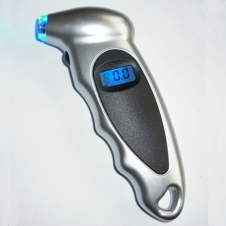 
Blue LCD backlight digital tire pressure gauge with LED torch CE Rohs certificate 4 units BAR KPA KG/CM^2 150PSI 