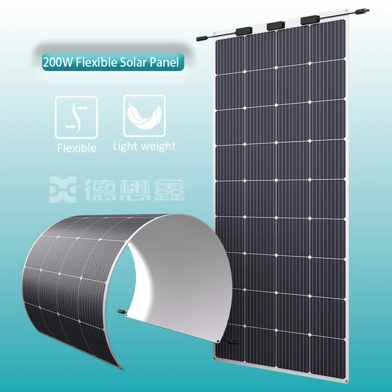 Factory Custom 200W High Performance Mono Flexible Solar Panel For Home Solar Power System