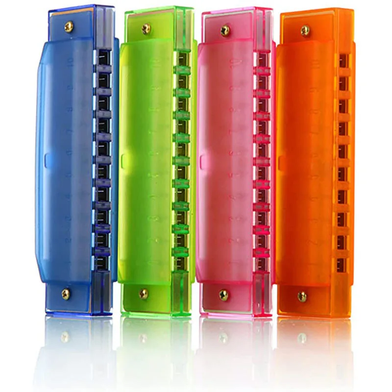 Hot sale harmonica toy  10 hole colorful plastic children Christmas gifts harmonica for sale
