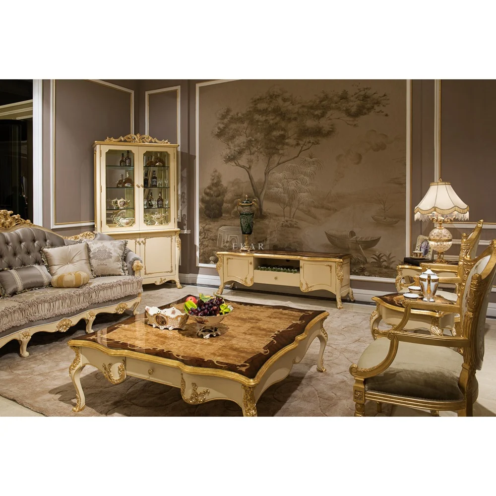 Living Room Furniture Luxury Antique Television Unit Table Wooden Tv Stand