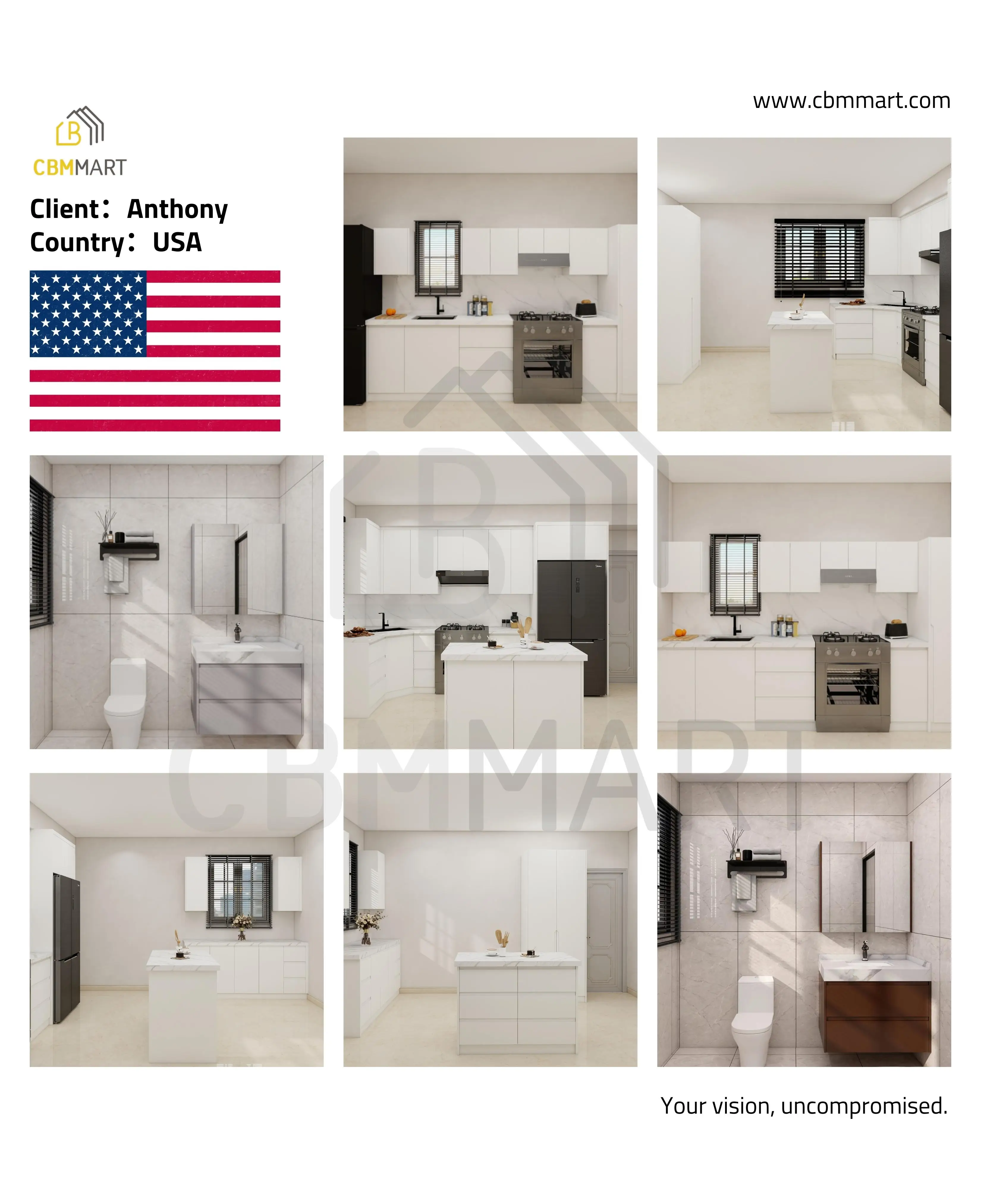 CBMmart Stable Modern Style Floating Vanity Wall Hung Cabinet Bathroom Vanity with Basin with LED Mirror Vanity Cabinet