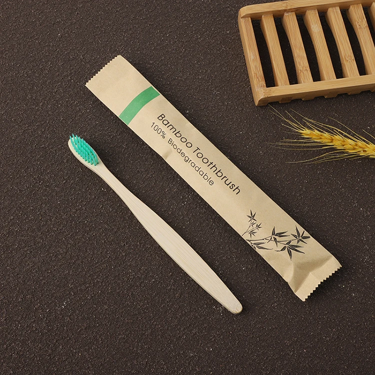 10 pcs BPA Free Adult Tooth Brush Set Natural Eco Biodegradable Soft Charcoal Nylon Bamboo Toothbrush with Paper Packaging