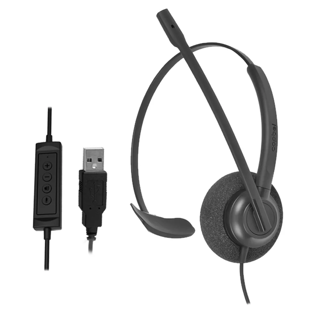 OEM Wired USB Call Center Headset Noise Canceling Microphone Voice Control and Mute Button from Factory
