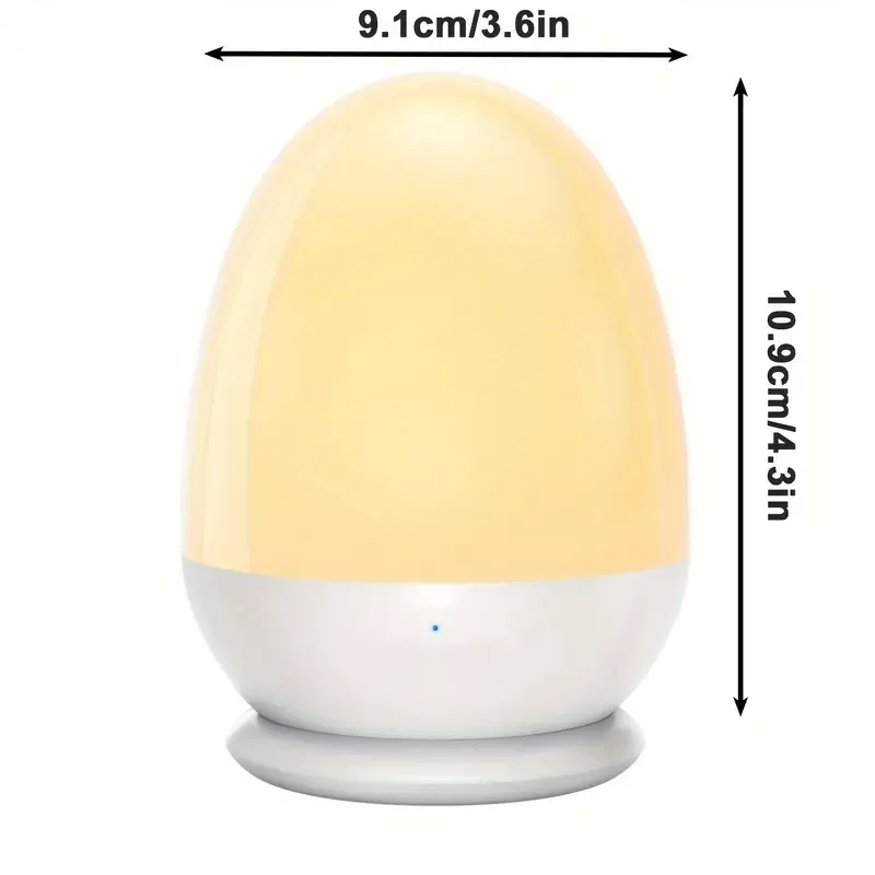 Baby Night Light with Stable Charging Pad Touch Control&Timer Setting ABS+PC Baby Egg Lamp for Breastfeeding for Kids