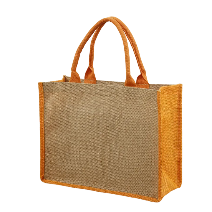 natural and yellow Burlap Bag Canvas Beach Jute Tote Bags Corporate A3 A4 hot Selling Reusable Grocery eco shopping Bag