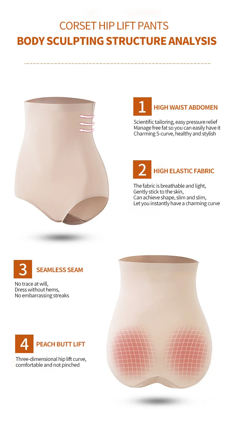 High Waist Control Briefs Seamless Butt Lifting Body Shaper Pants