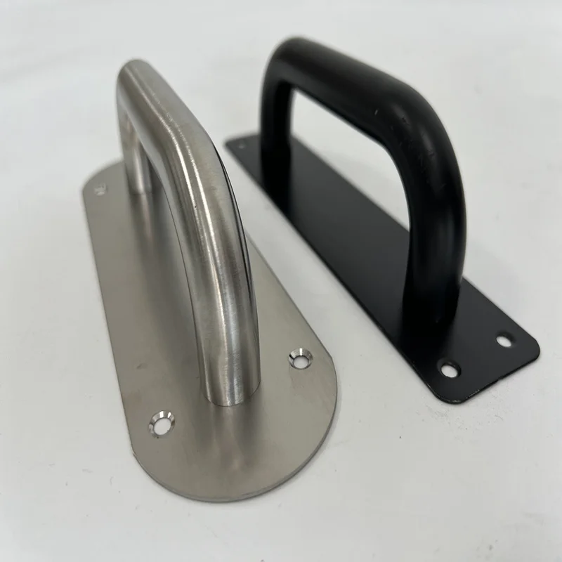 Customize stamping bending riveting aluminum pull push door handle with back plate robust door handle