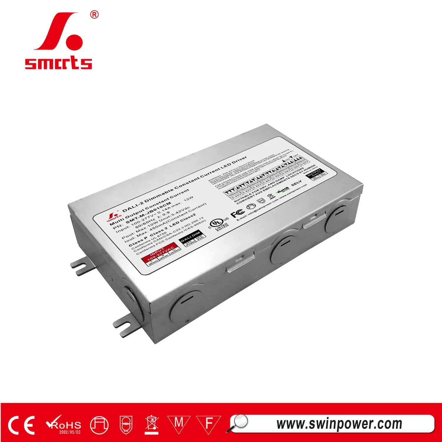 100-277vac Dali-2 & Push Dimmable 250ma-700ma Constant Current Led Driver