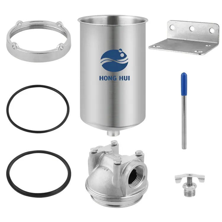 HONG HUI HMS-5A NSF 5 Inch Household Water Purifier Stainless Steel Sediment Water Filter Housing