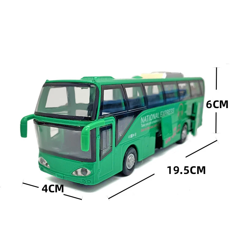 New Product 1:62 Metal Vehicle Kids Toy Electric Light Sound Pull Back Zinc Alloy Bus For Children