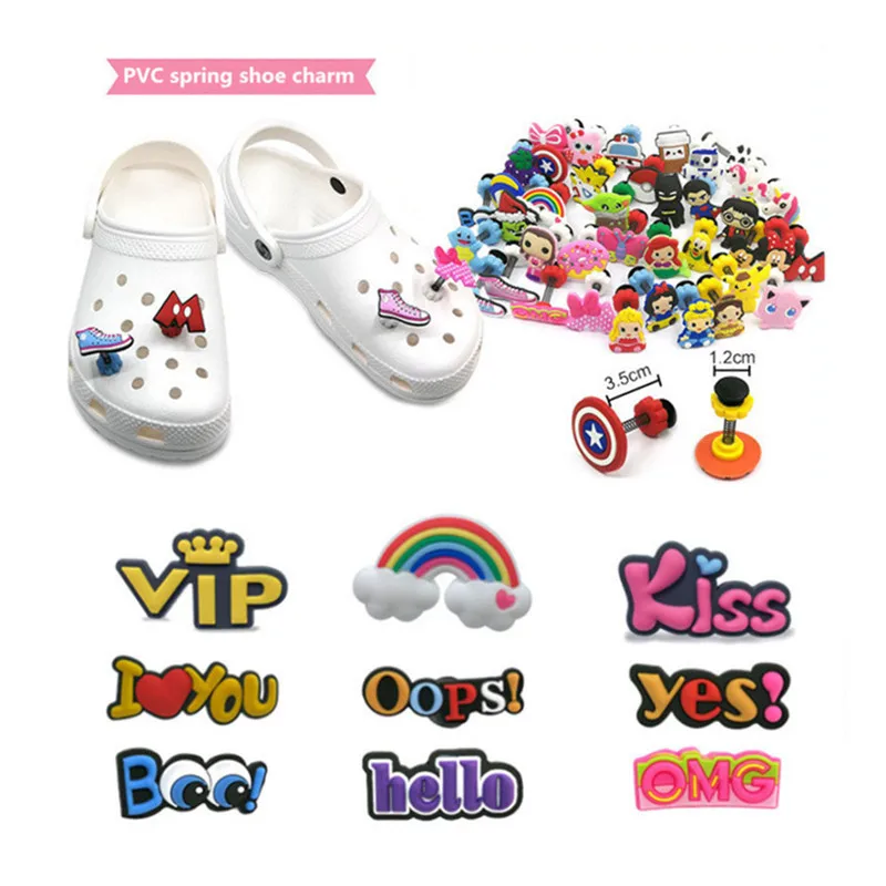 
Wholesales Cute PVC Oops OMG Slogan Shoe Charm Spring Shoe Decorations 