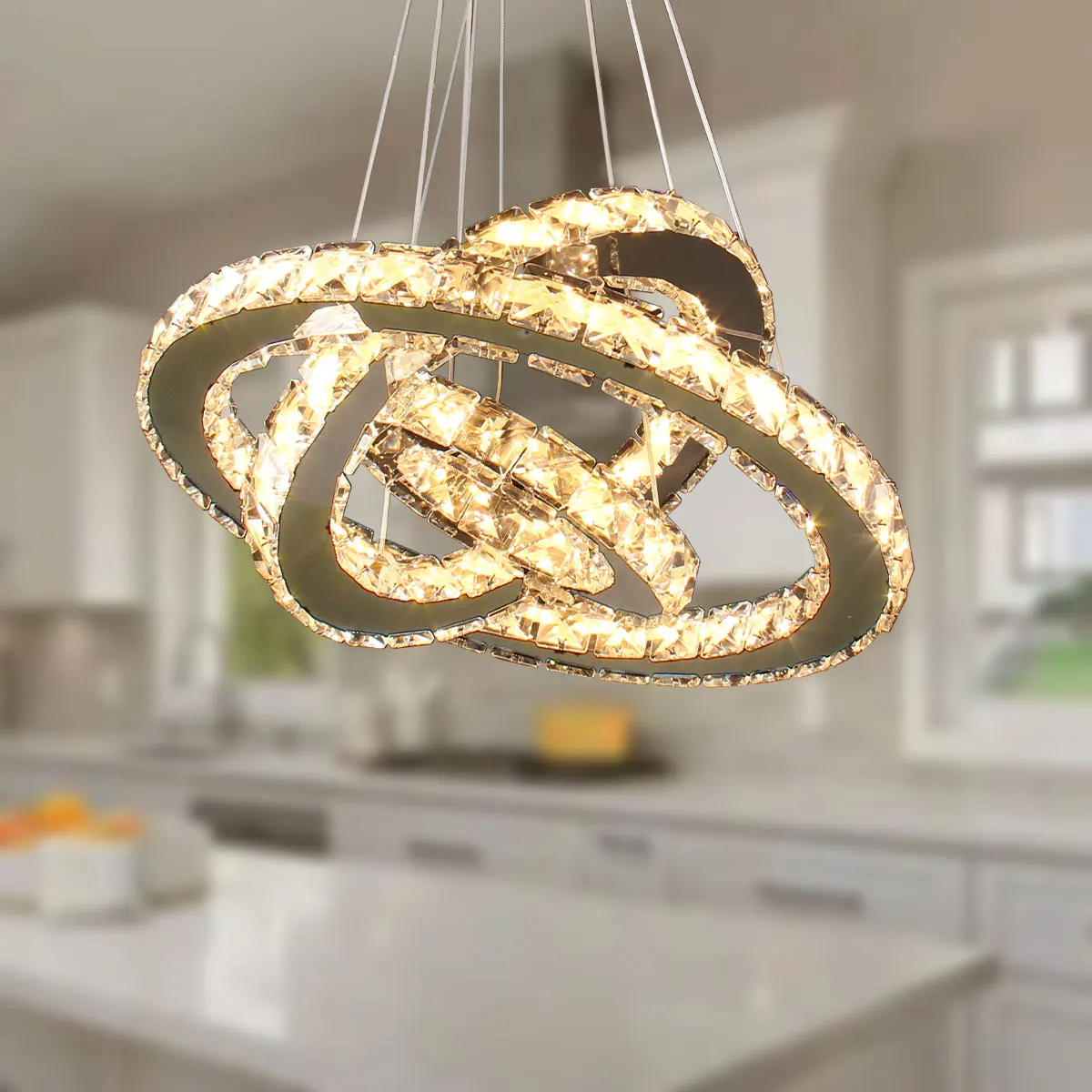 High Quality Light Energy Saving Crystal Chandelier Pendant Light For Dining Table Large Round Nordic Modern Living Room