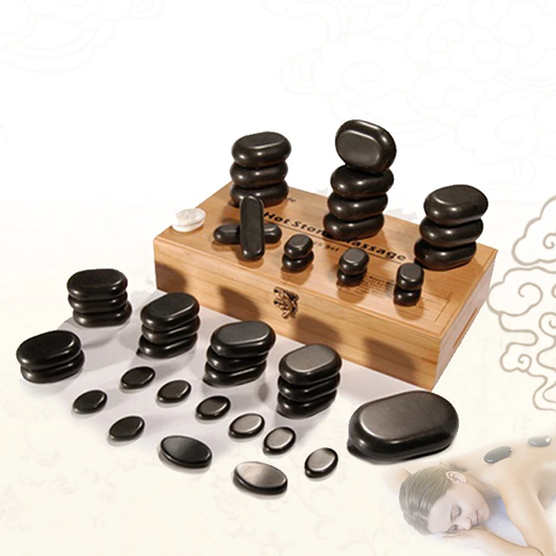 Factory Direct Wholesale Bian Stone Hot Massage Stone Set 100% Natural Hot Massage Stones Hot Spa rock  for Health