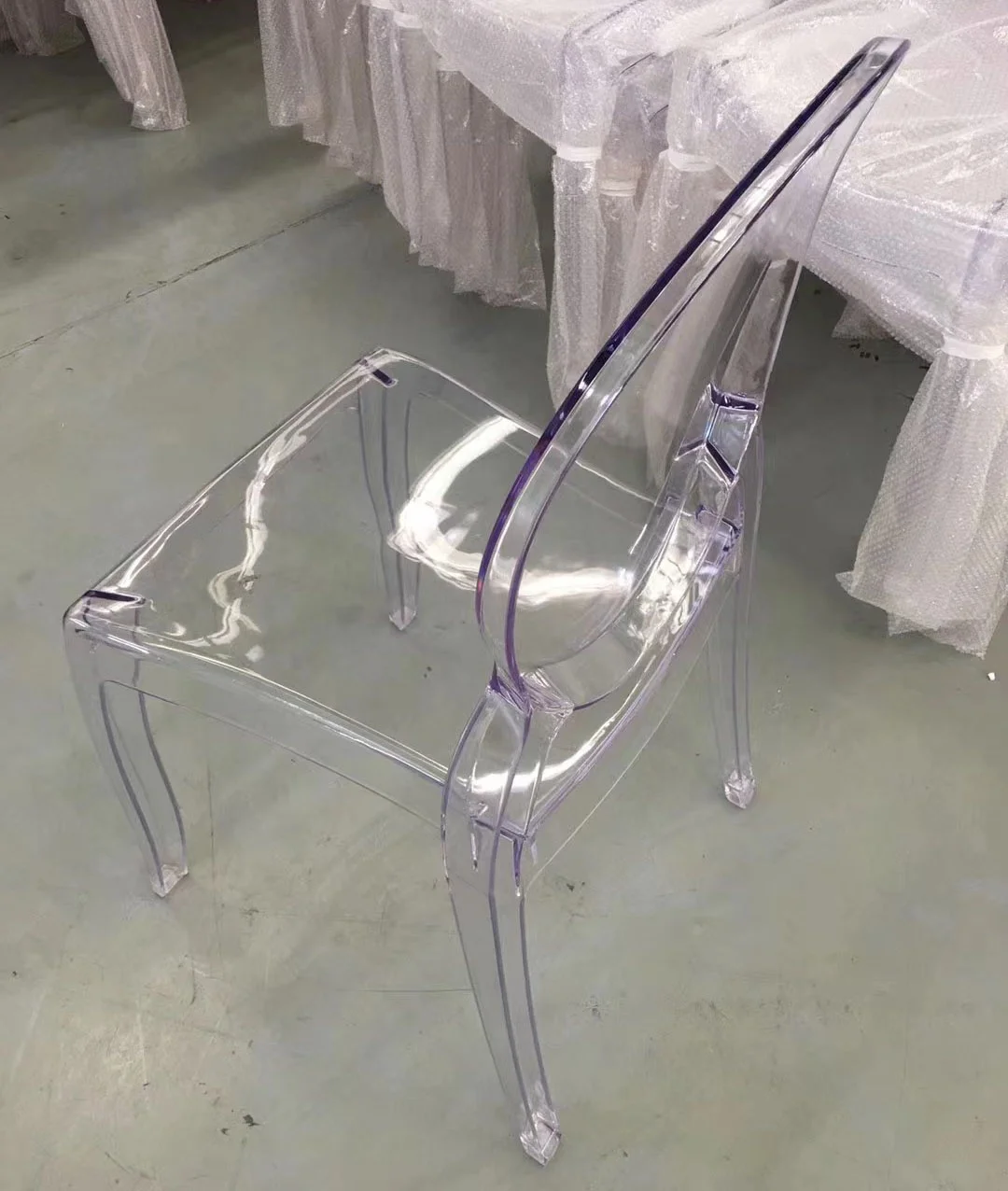 Factory Wholesale Banquet Crystal Plastic Rental Clear Acrylic Transparent Hotel Ghost Chair for Events