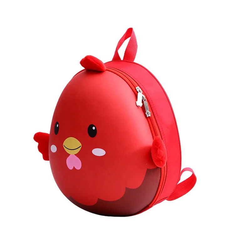 2021 custom logo waterproof pvc cartoon 3d egg round shape school bags for girls kids backpack