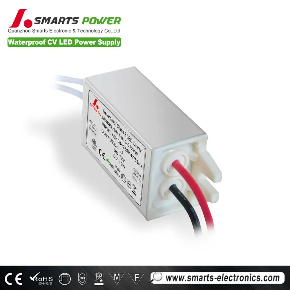 Hot Selling Constant Voltage Slim IP67 Waterproof 12V 24V Led Power Supply 12W