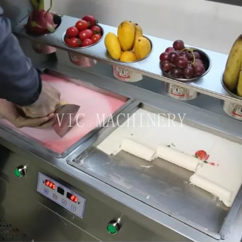 Stainless steel Imported Compressor R404A Refrigerant Fried ice cream machine