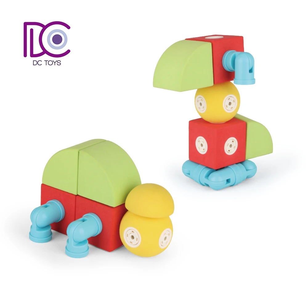 24PCS EVA DIY Magnetic Building Blocks Educational Toys EVA Foam geometric blocks shape Toy Birthday Holiday Gift