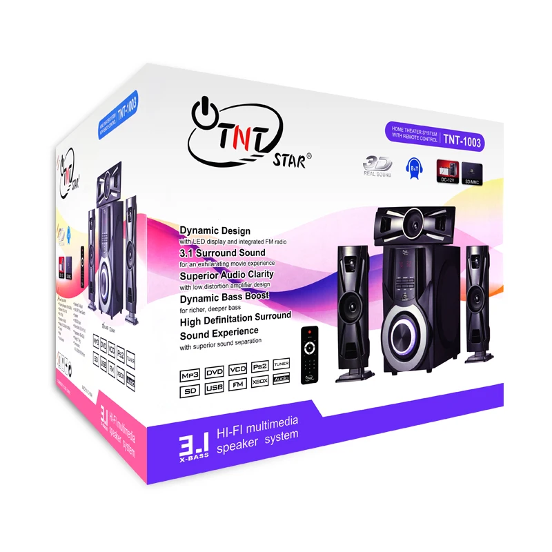 TNTSTAR TNT-1003 Chinese Manufacturer 32GB Subwoofer Boombox Speaker With Alarm Clock Fm Radio 2023 hot