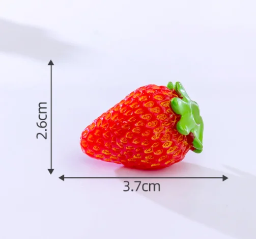 wholesale 3d mini cute cartoon red resin charms strawberry flat back resin planar cabochons for  jewellery iphone case kitchen