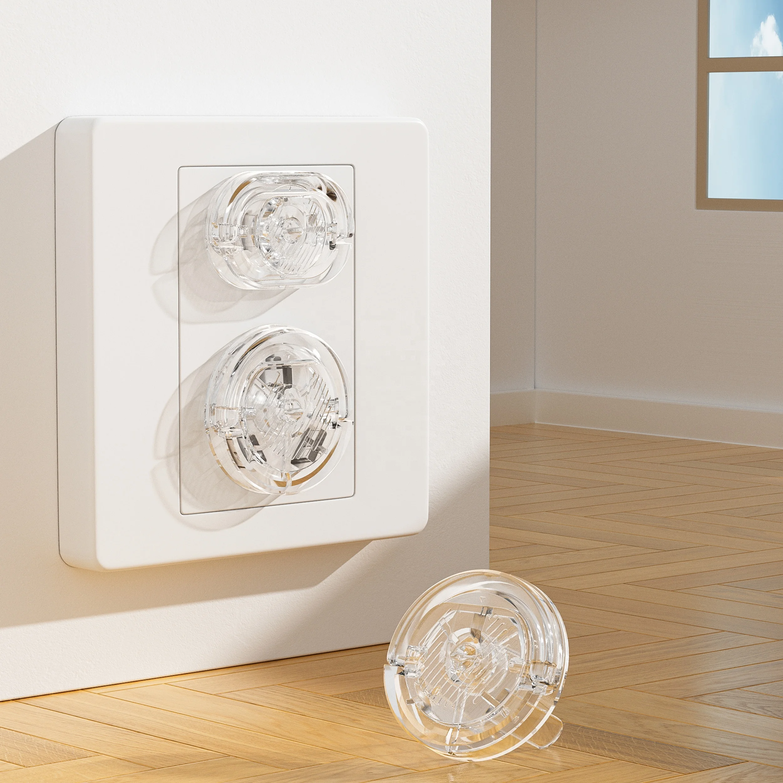 Outlet Plug Covers Clear Child Proof Electrical Protector US Plug Clear Child Outlet Cover Baby Safety Socket Protector