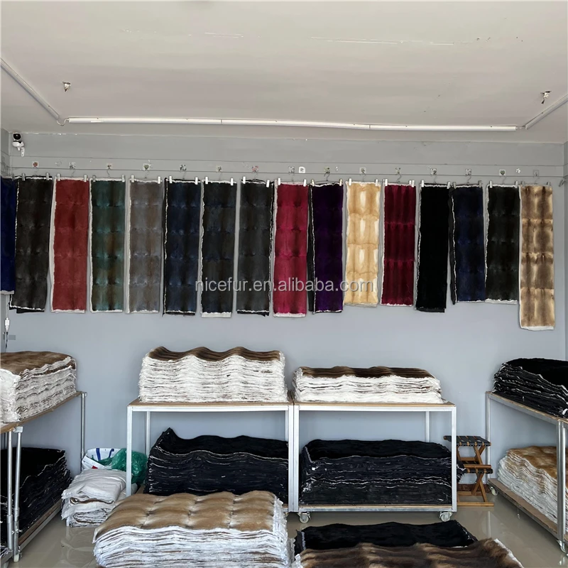 Wholesale Natural color real mink fur pelt blankets