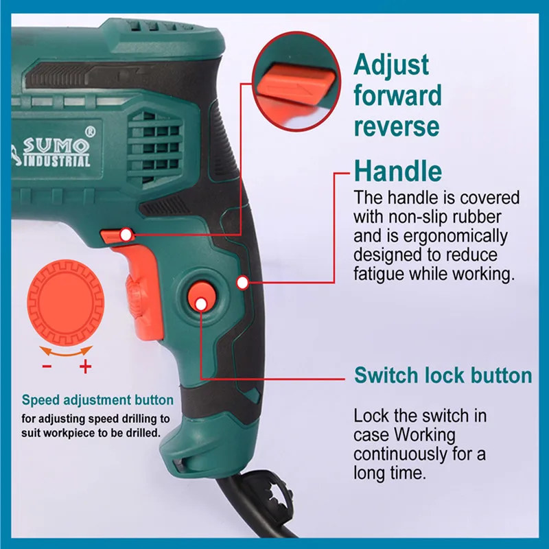 SUMO Top Ranking Smart 614 Impact Drill 710W Power Drills Standard Accessories Impact Drill Set