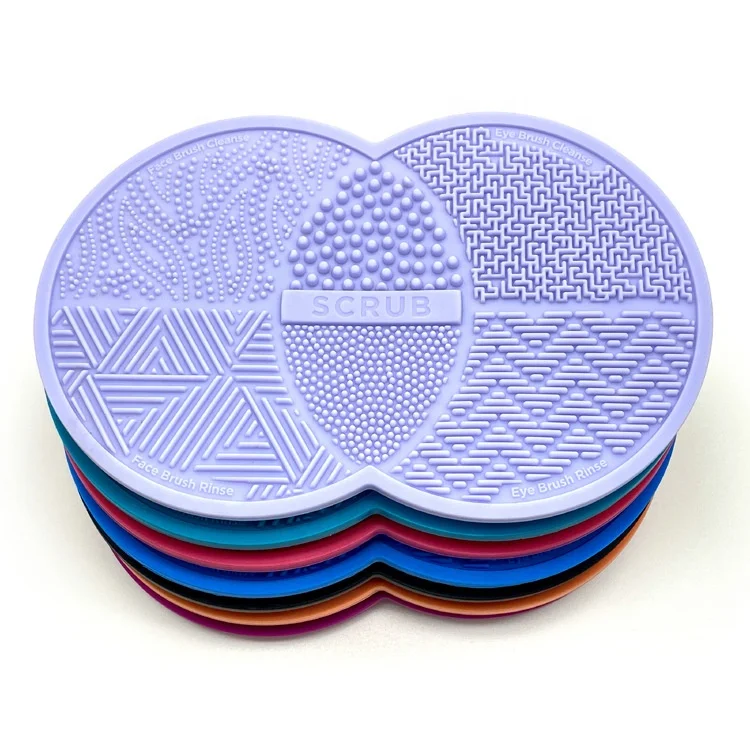 
Double circles silicone multi makeup brush cleaner mat cosmetic makeup brush washer with sucking disc 