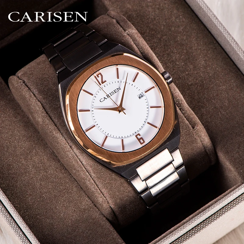 Mens Quartz Watch Movt Watch Manufacturer Stainless Steel Bezel Gift Steel Logo Oem Odm Watch Japan Carisen Slim Glass