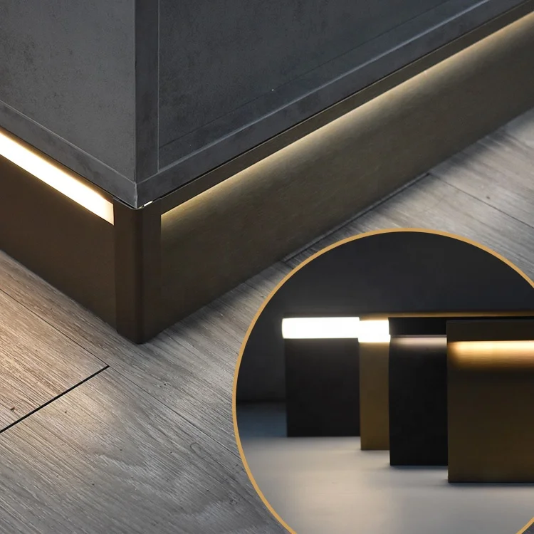 10cm Led aluminum skirting board light kitchen skirting board for cabinet plinth light baseboard floor accessories