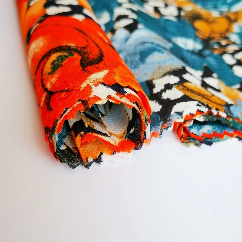 
Shaoxing textile with fashion floral pattern printed 100D chiffon fabric for ladies clothing material 
