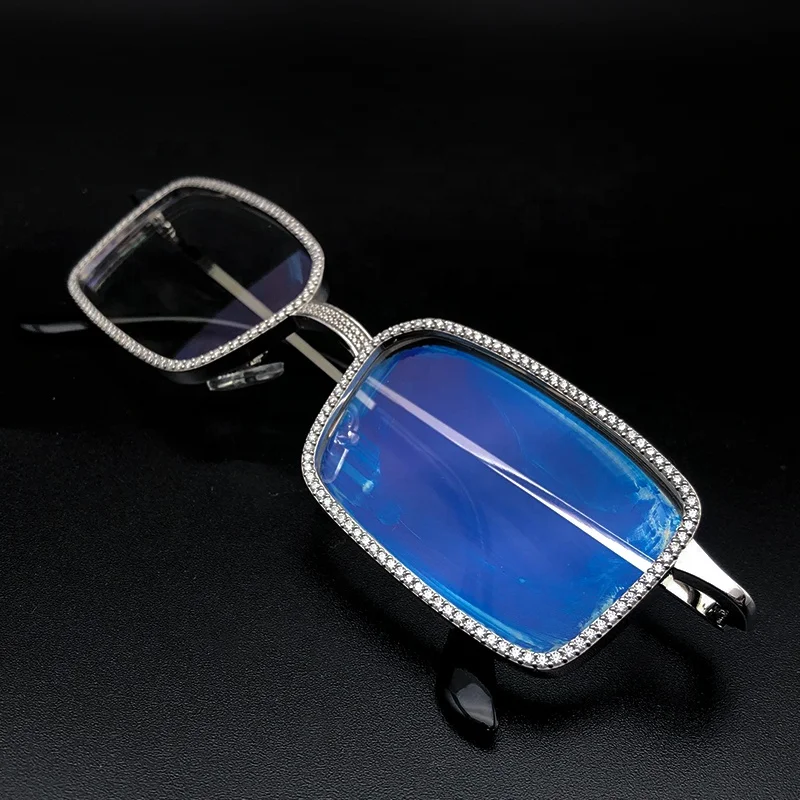 Заводские пользовательские S925 серебро 10K 14K 18K из цельного золота со льдом VVS натуральный Алмаз Муассанит очки оправа солнцезащитные