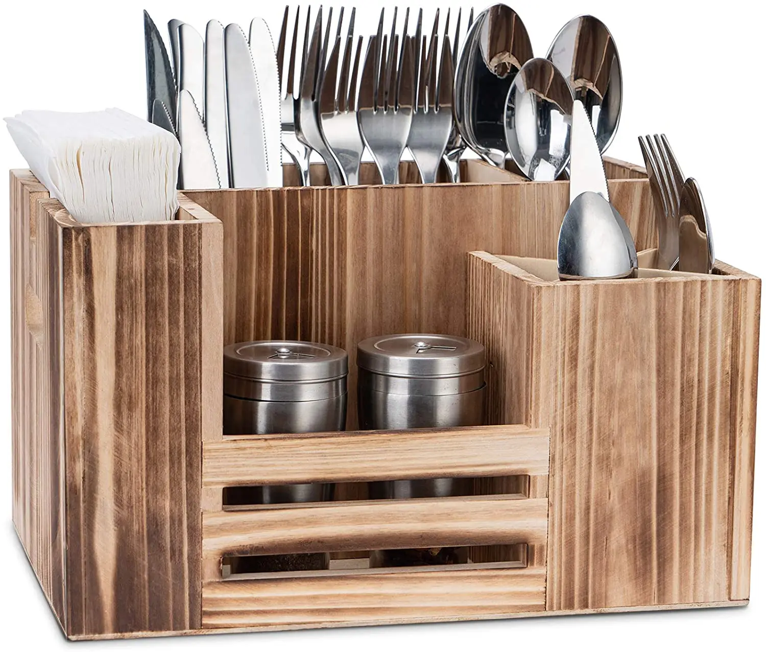 Utensil Caddy Silverware Antique Flatware Caddy Wooden Cutlery Holder