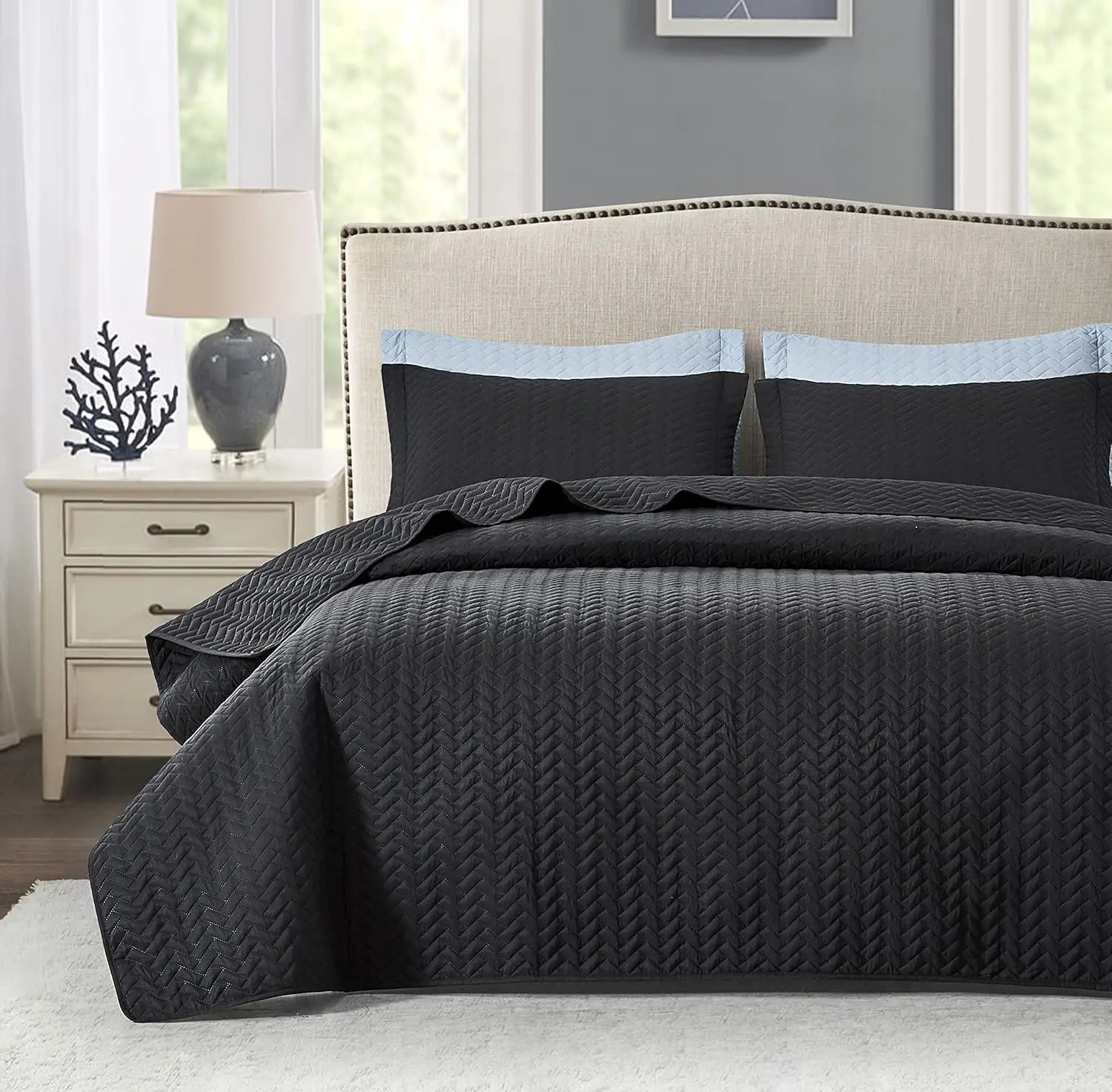 Microfiber Ultrasonic Quilted Bed Cover 3pcs Quality Preferred Comforter Sets Bedding Luxury Leaf Pattern