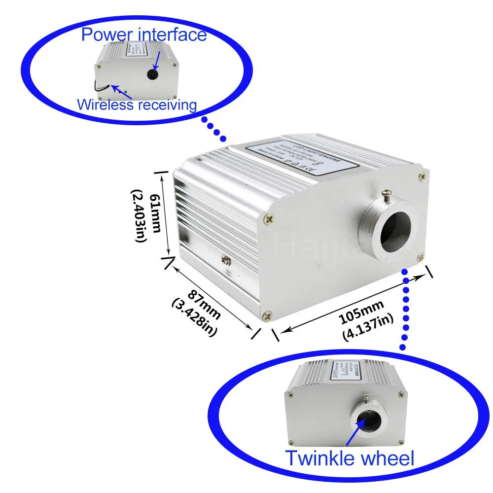 Source factory 0.75mm /1mm 200 pcs *2/3/4/5m DIY mix colors 10W twinkle supper bright Mitsubishi Eska optic fiber star light kit