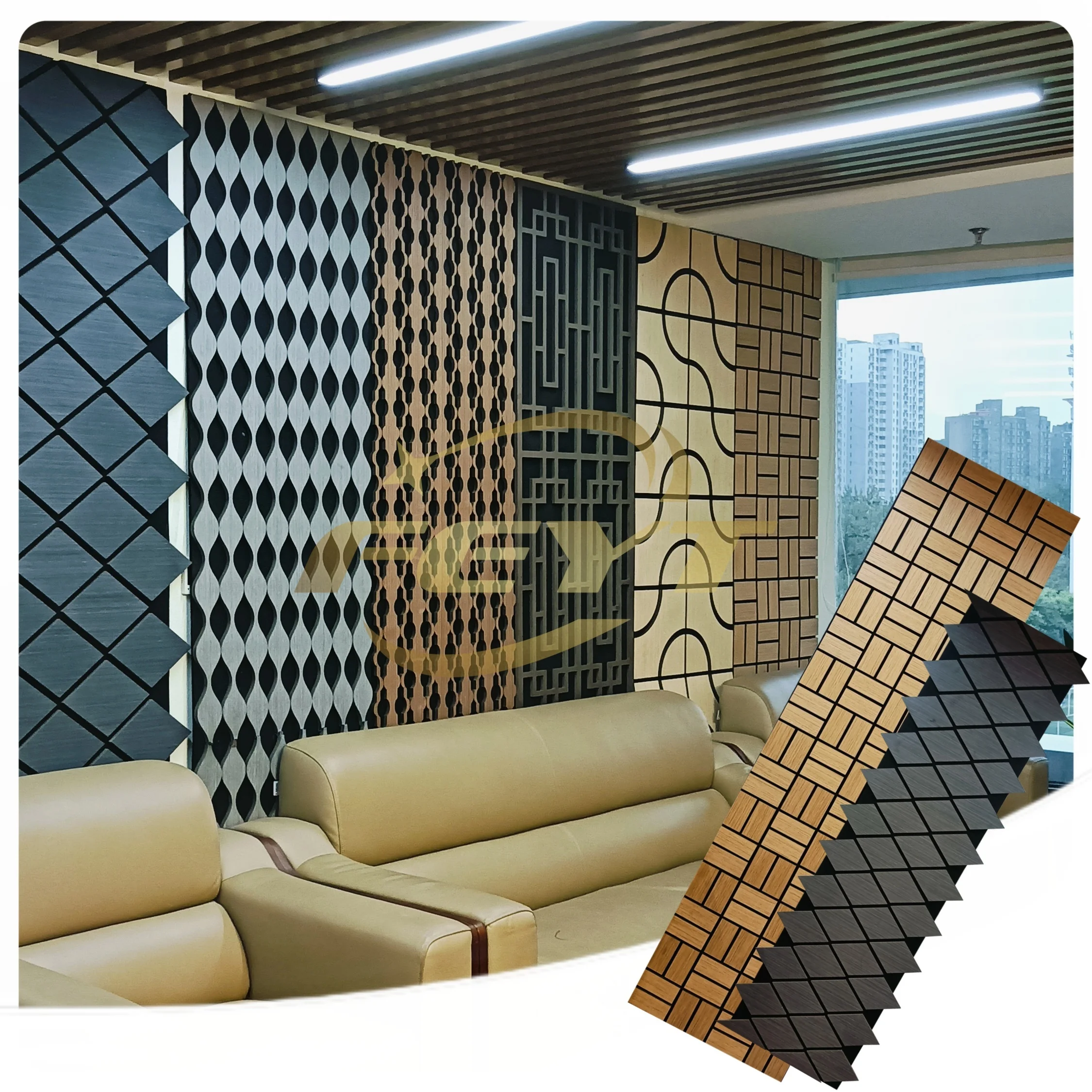 Wholesale Soundproof Wooden Wall Acoustic Panel Wood 3D Art Acoustic Panels For Recording Studio