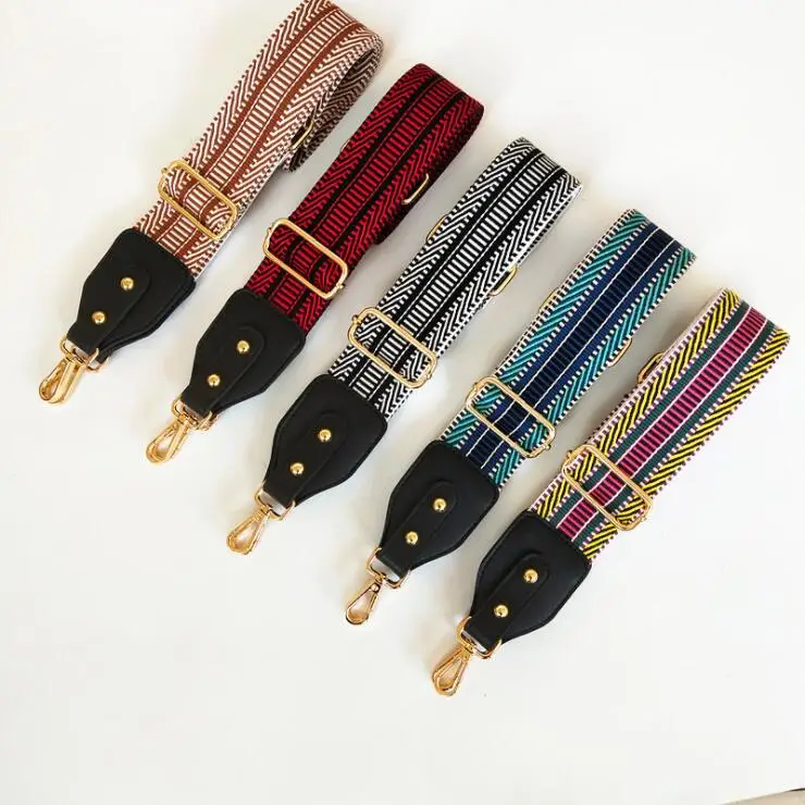 2021 New Top Fashion STRIPE Straps for Handbag Confortable and High Quality Adjustable Strap Width 5cm for Ladies Bag