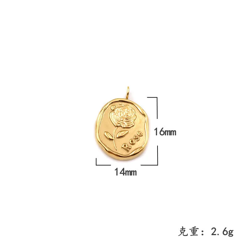 18K Gold Plated Stainless Steel  Fashion Pendant DIY Pendant PVD Vacuum-plated  Color-preserving Non Tarnish Charms