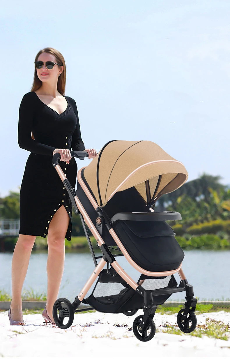 High Quality Baby Stroller Lightweight Convenience Stroller with Canopy Multifunction Two-Way Pushing Stroller 0-3 Years