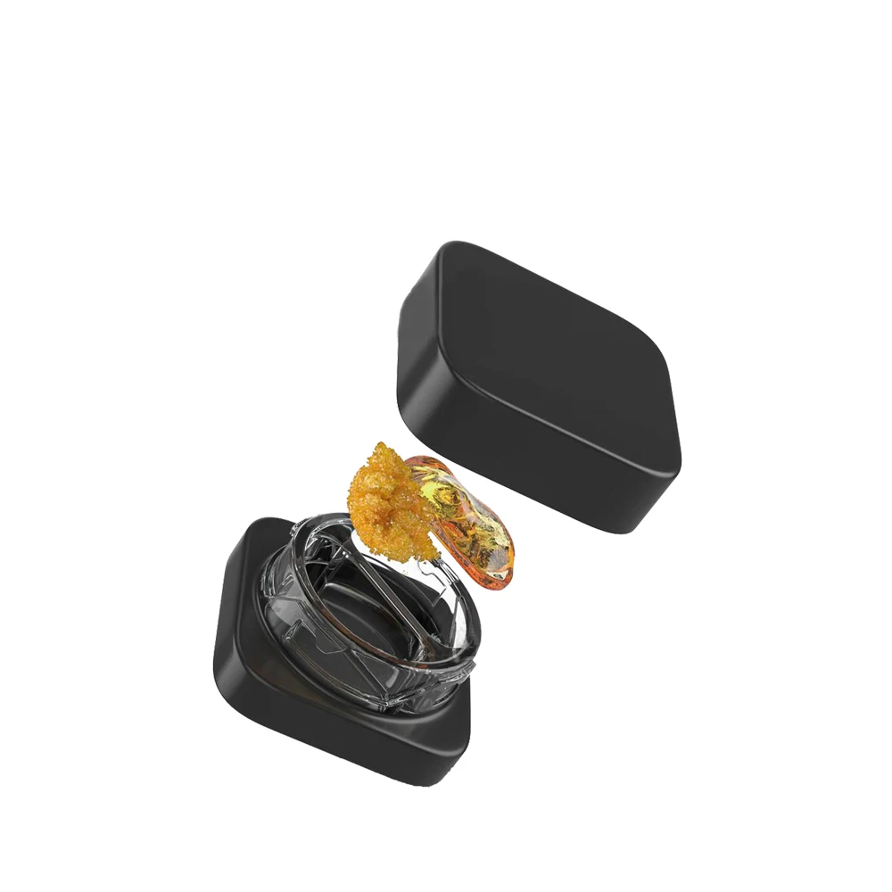 Triangle Cube Black Concentrate Jar 0.5 Gram Flower Packaging Glass Containers with PE Liner