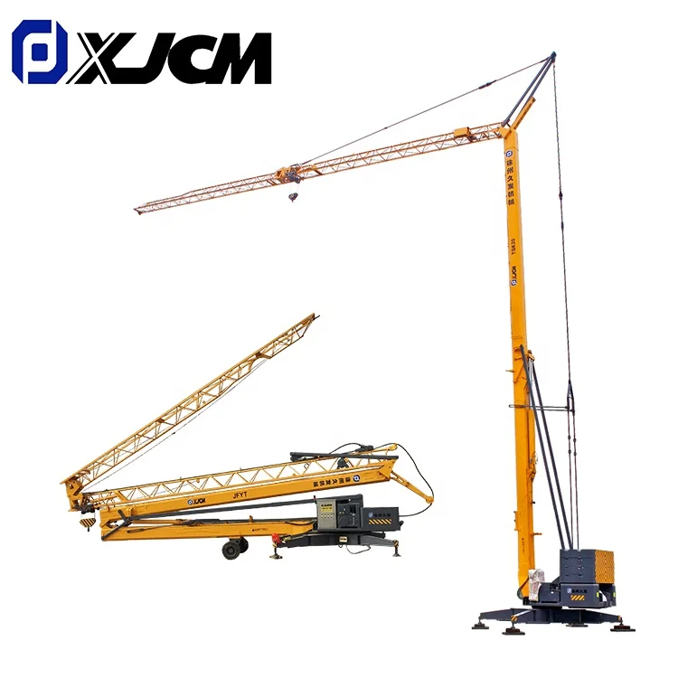 2 Ton Crane Tower Folding Mini Self Erecting Mobile Tower Crane Provided Engineers Available to Service Machinery Overseas 