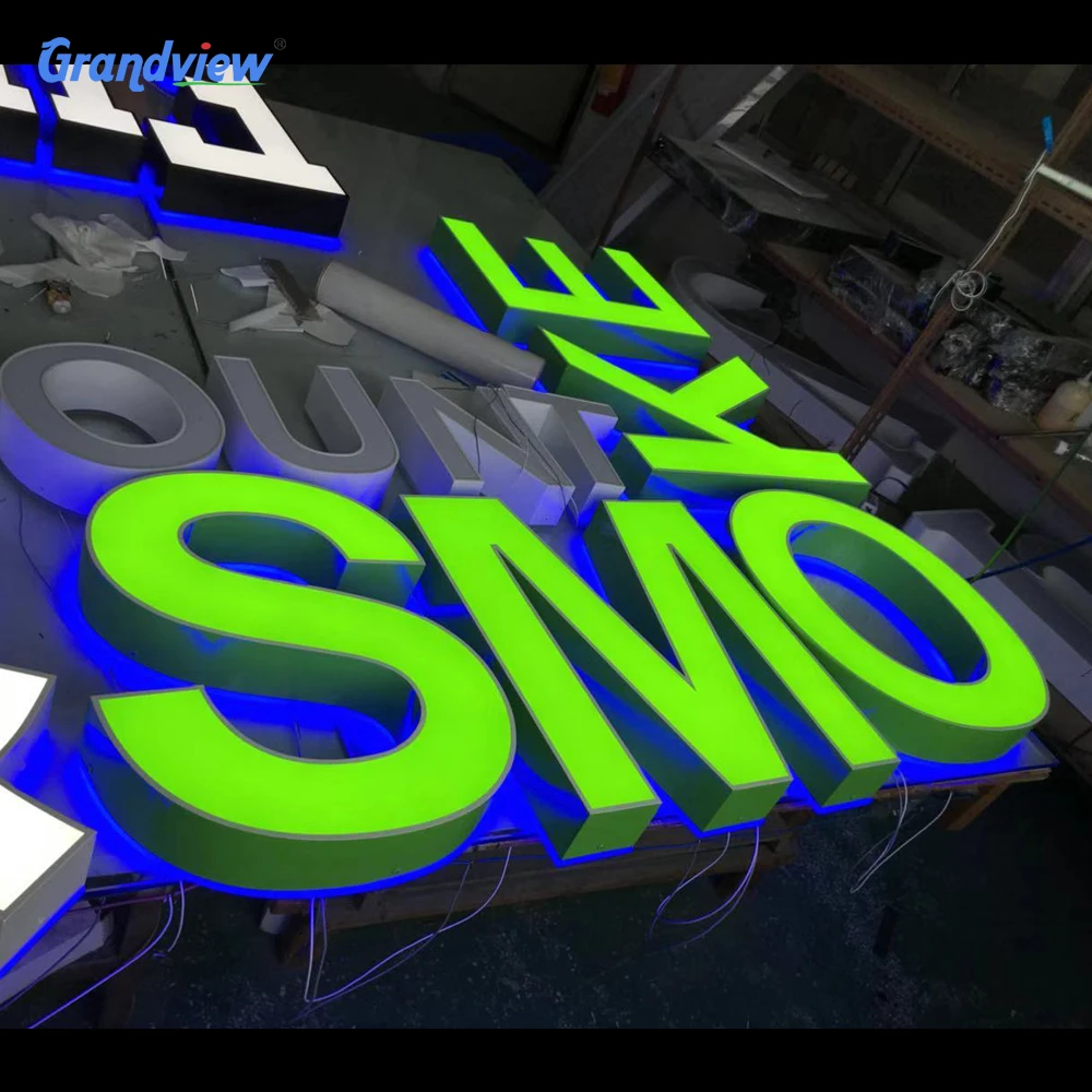 Business Shop Signs Company 3d acrylic logo custom led channel letter sign for store