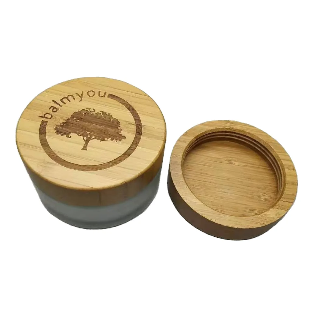 100 г матовая стеклянная банка с бамбуковой крышкой без Пластиковой Банки Экологичная Косметическая Упаковка деревянная бутылка пустая банка для крема