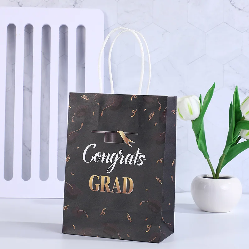 Happy Birthday Kraft Paper Bag With Handles Cowhide Creative Cartoon Shopping Gift Handbag