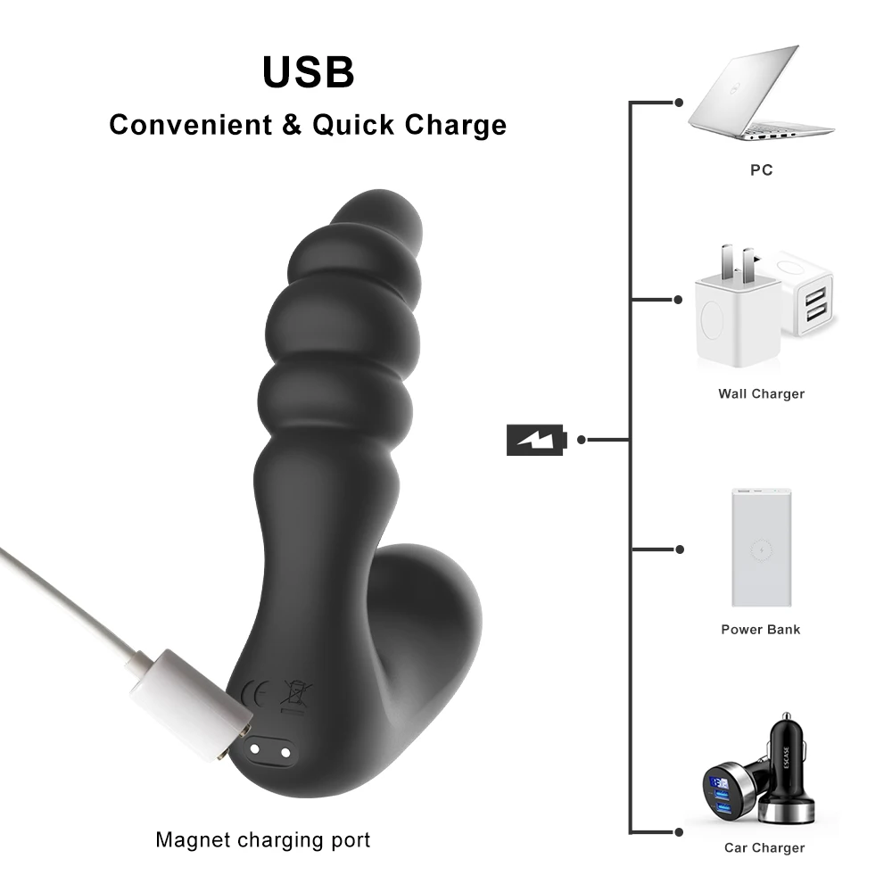 New Style 7 Frequency Medical Silicone Prostate Massager for Male C