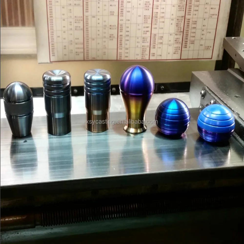 CNC Custom Titanium Auto Burnt Blue Gear Shift Handle Knob