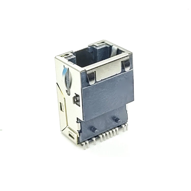 100BASE TAB UP 8P Network RJ45 Full SMT Connector with LED Shield Jack Connector