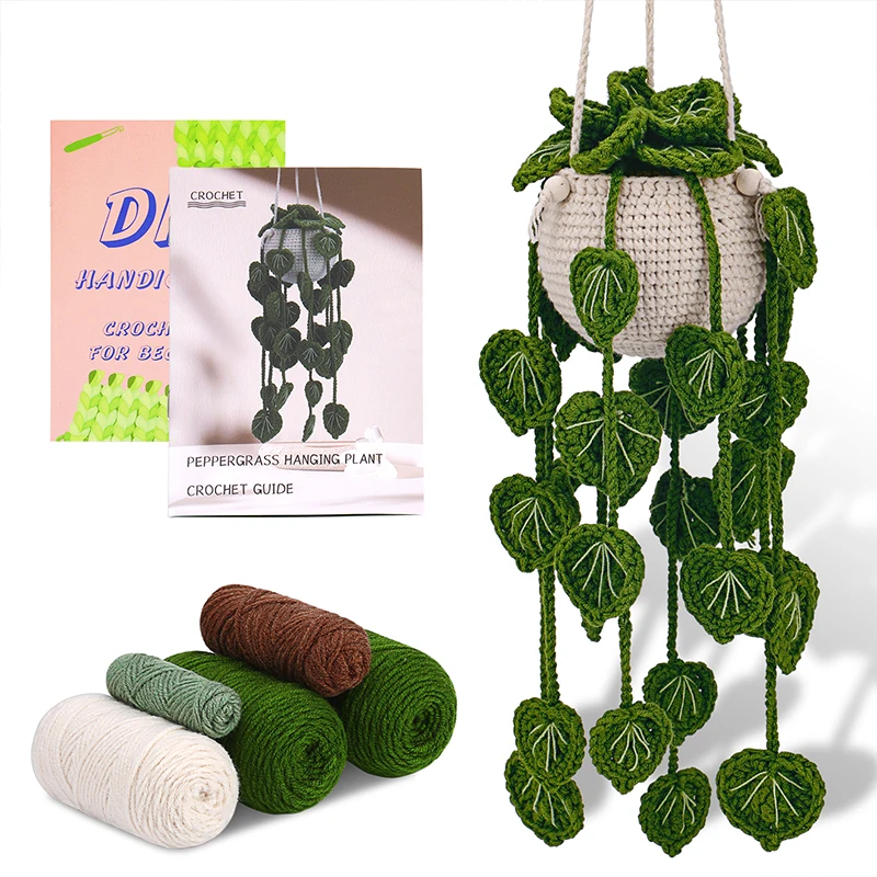 Home Decor DIY Handmade crochet hand made Hanging Plants Indoor Outdoor crochet plants